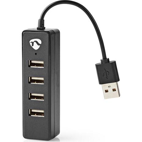 USB Hub 4-Port Nedis USB 2.0 Black